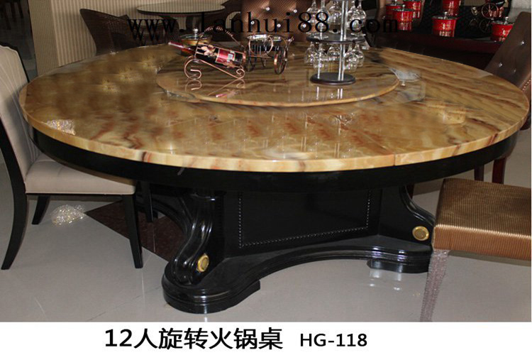 旋轉式玻璃轉盤餐桌