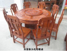 2015年老紅木家具電動餐桌